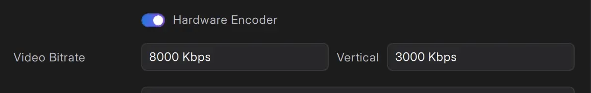 Main Canvas and Vertical Canvas Bitrate Fields