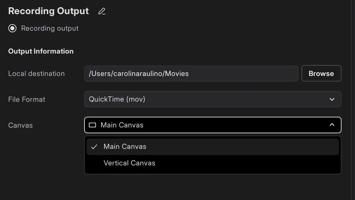Recording Canvas Output